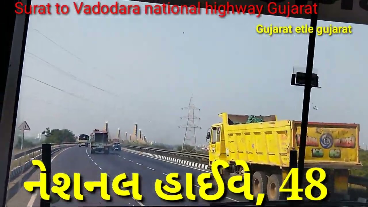 GSRTC ST Bus journey gujarat national highway 48 surat to vadodara highway road
