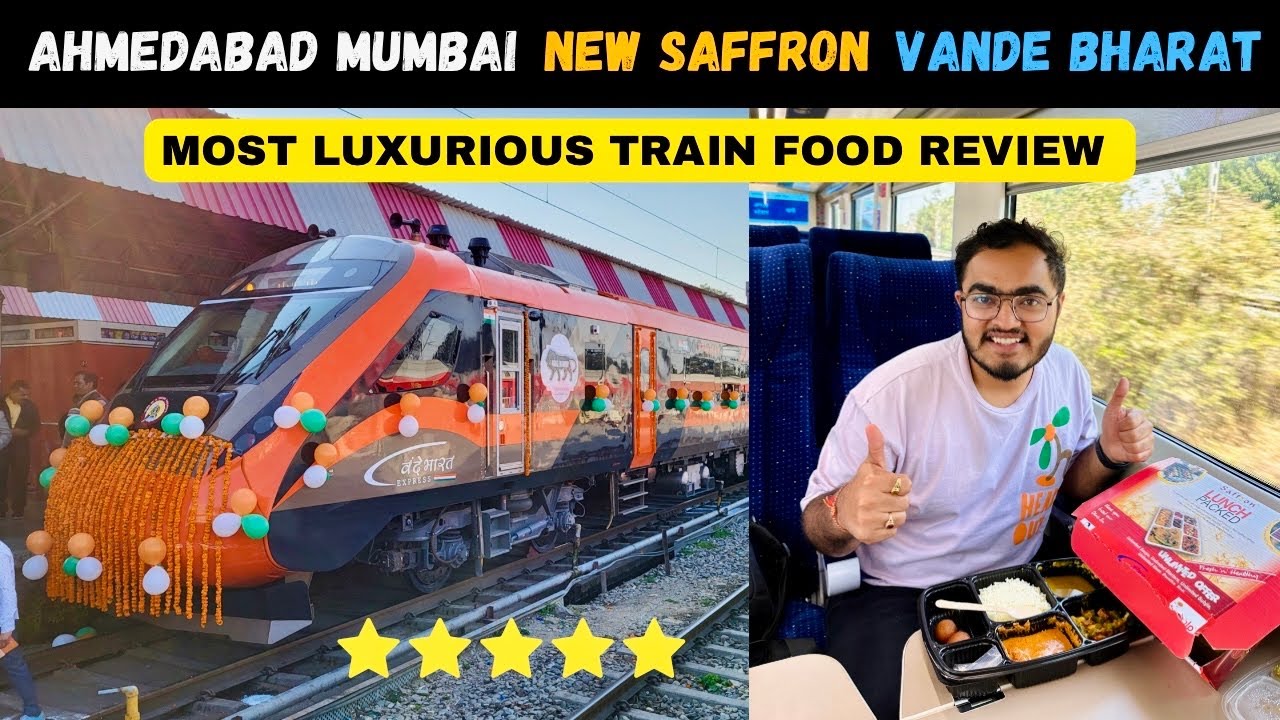 Brand New Saffron Ahmedabad Mumbai Vande Bharat Express Inaugural Journey with Food Review