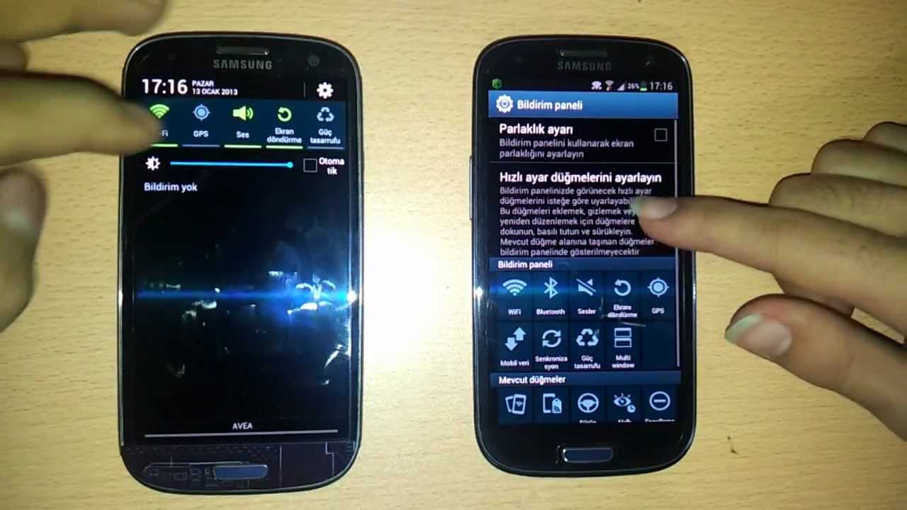 Samsung galaxy S3 4.1.1 vs 4.1.2 turkce inceleme