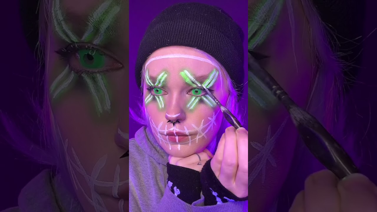 The Purge Mask makeup step by step  #halloweenwithshorts #makeup #halloween #shorts