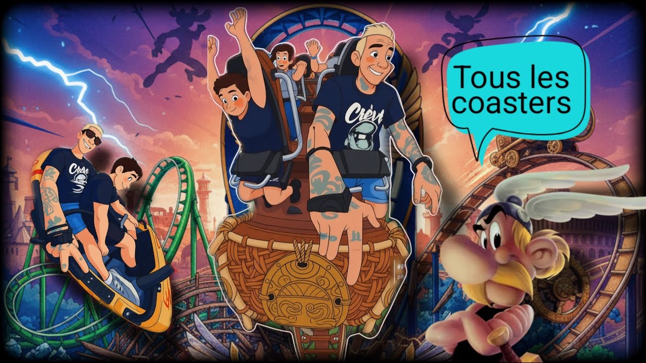 Parc Astérix 🎢 Tous les coasters en 4K (édition 2025) ✨✨✨ cétautomatix, toutatis, oziris, t2z...