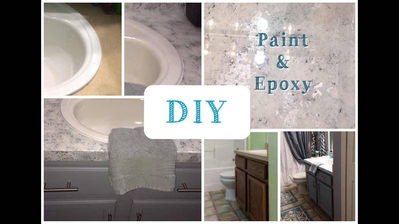 DIY Epoxy Countertops | Granite | Giani White Diamond | Painted Countertops | Bathroom Makeover
