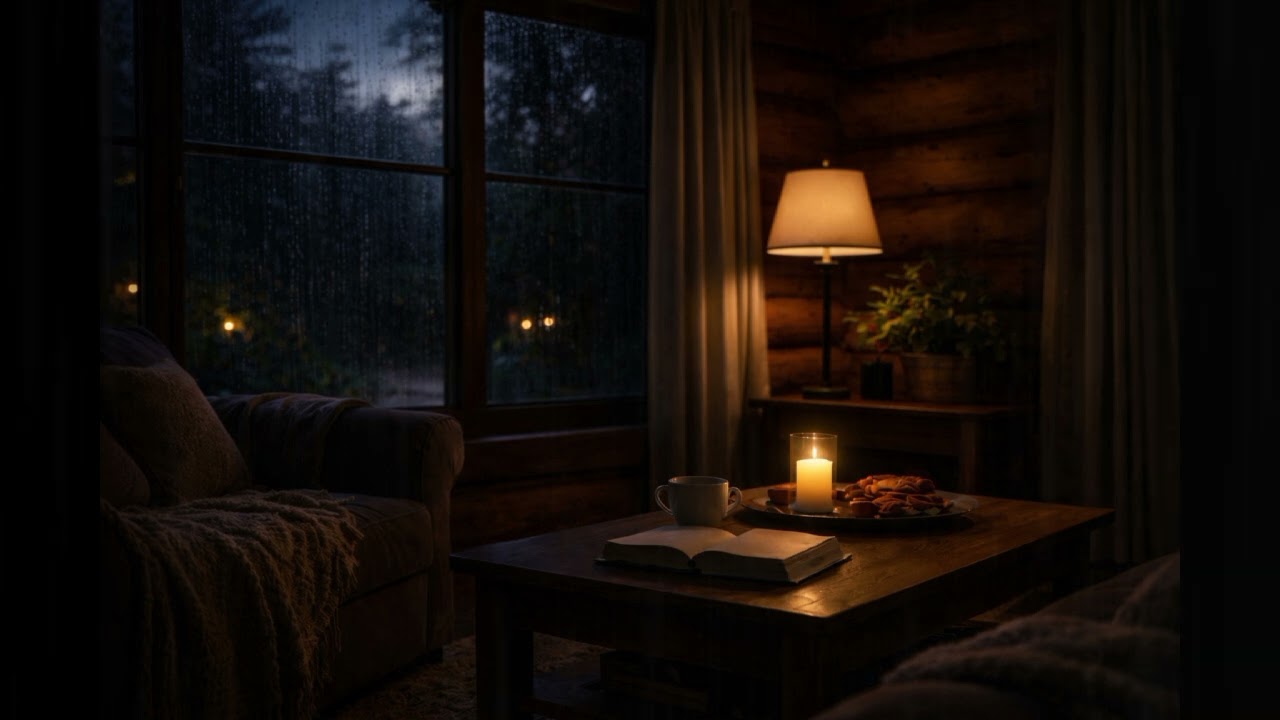 Rainy Night Window Ambience for Deep Sleep | Gentle Piano and Calm Rain Sounds
