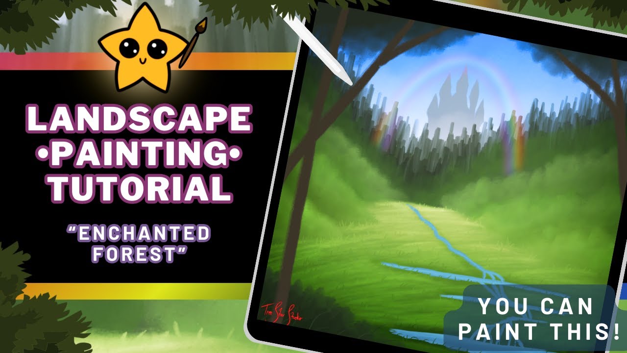 FAIRYTALE LANDSCAPE PAINTING TUTORIAL! For All skill levels!
