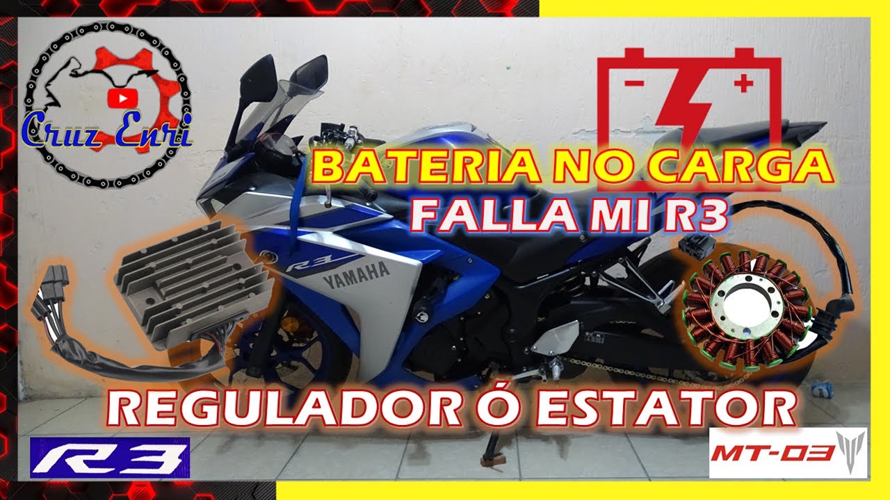 🔧Yamaha R3 | MT03🏍️ NO RECIBE CARGAR LA BAERIA | POSIBLE FALLA 🔌🔋 *estator o regulador*