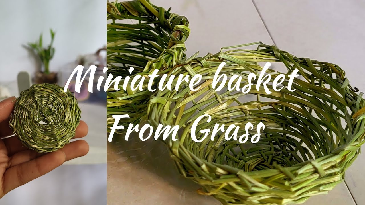 Miniature basket From grass |How to make a basket From grass|Easy way to make miniature basket