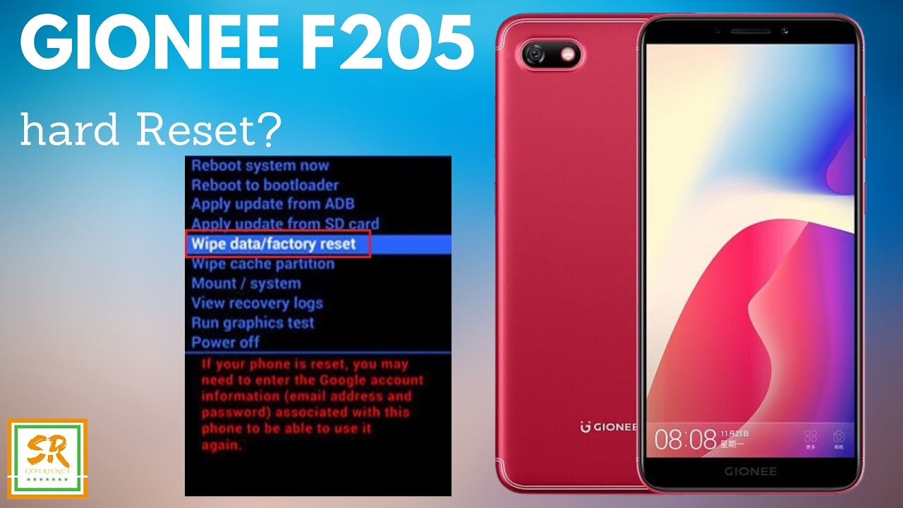 Gionee F205 Hard Reset