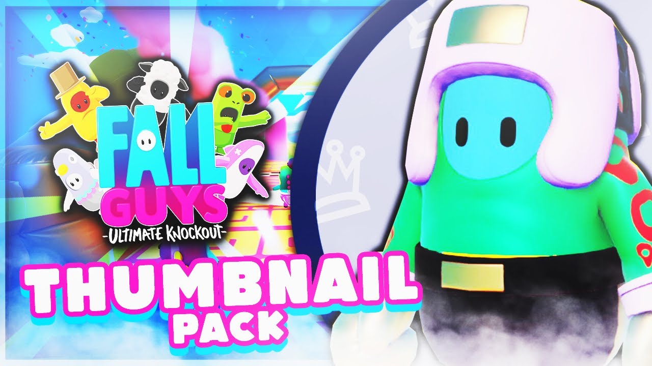 Insane FALL GUYS Thumbnail Template!!! PSD!