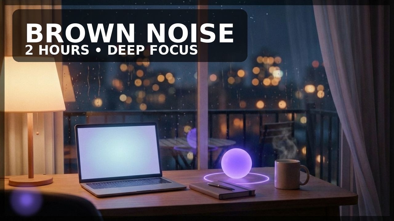 BROWN NOISE — 2 HOURS • DEEP FOCUS (No Fluctuations)