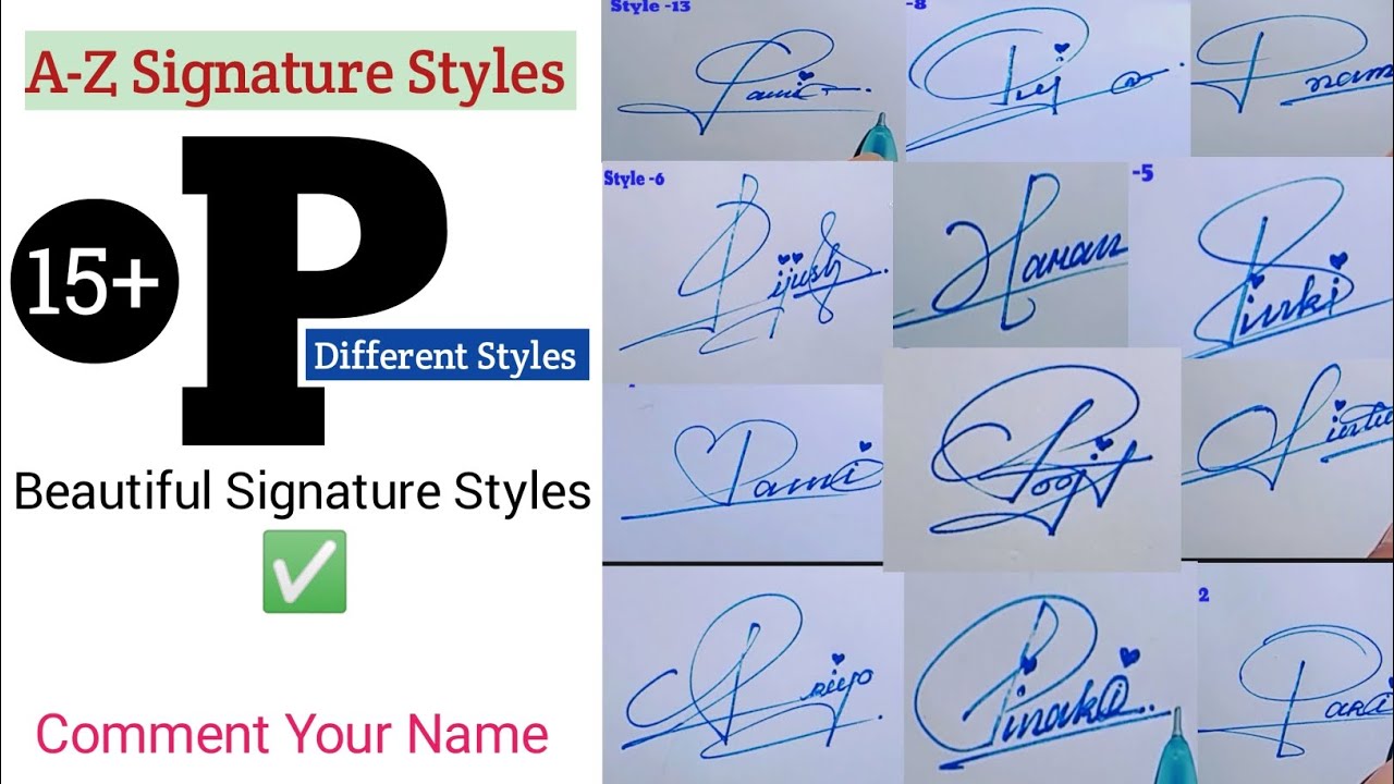 ✅A to Z Signature Styles | P Signature Styles In Different | P Letter Signatures | P signature tips