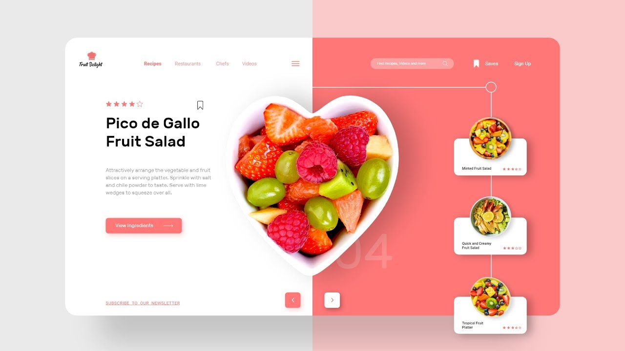 UI Design Tutorial | Website UI Designing In Adobe XD | UI Design Food Web App