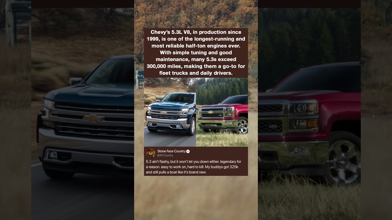 Chevy's 5.3L V8, in production since 1999, is one of the longest-running and most reliable half-ton