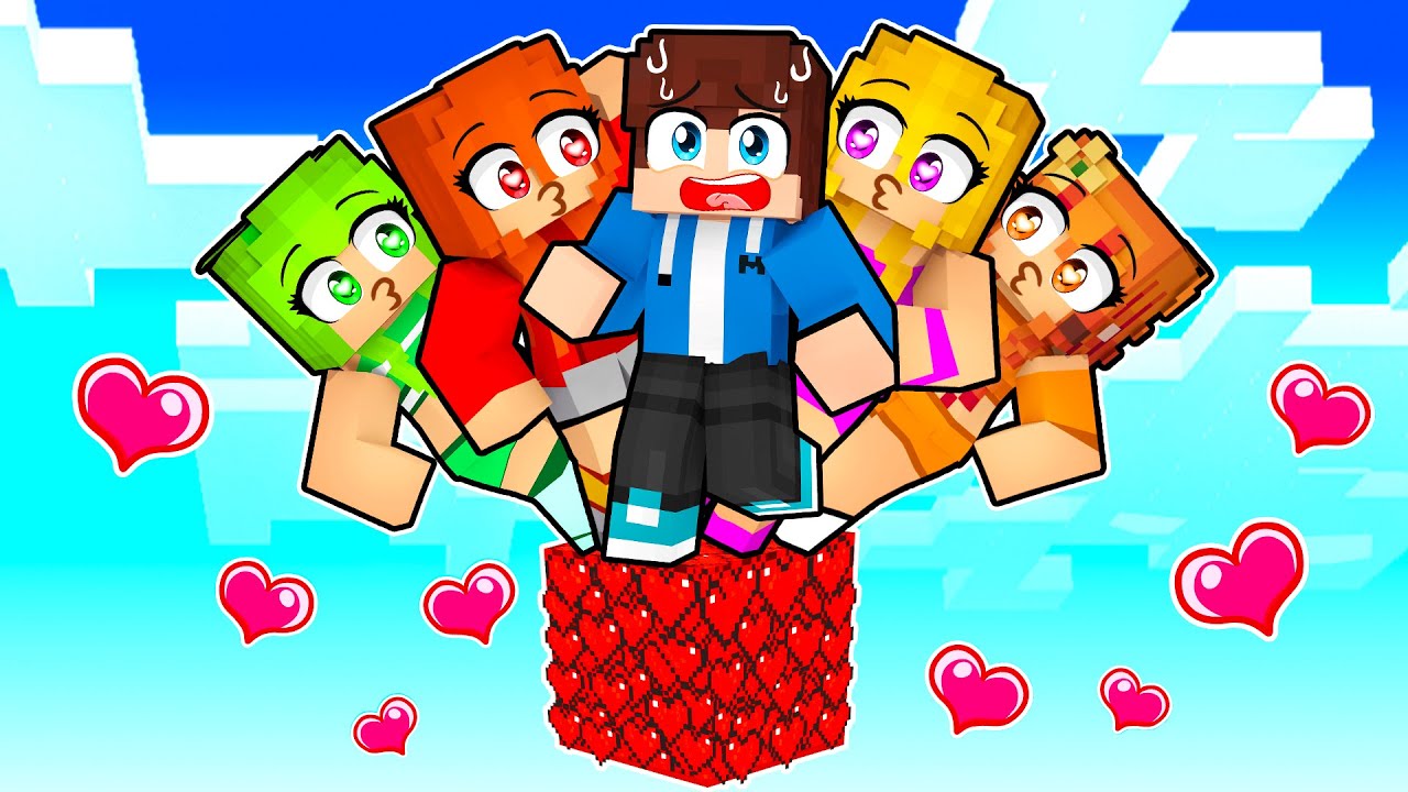 UTKNĄŁEM NA JEDNYM BLOKU SERCA Z SZALONYMI FANKAMI w Minecraft!