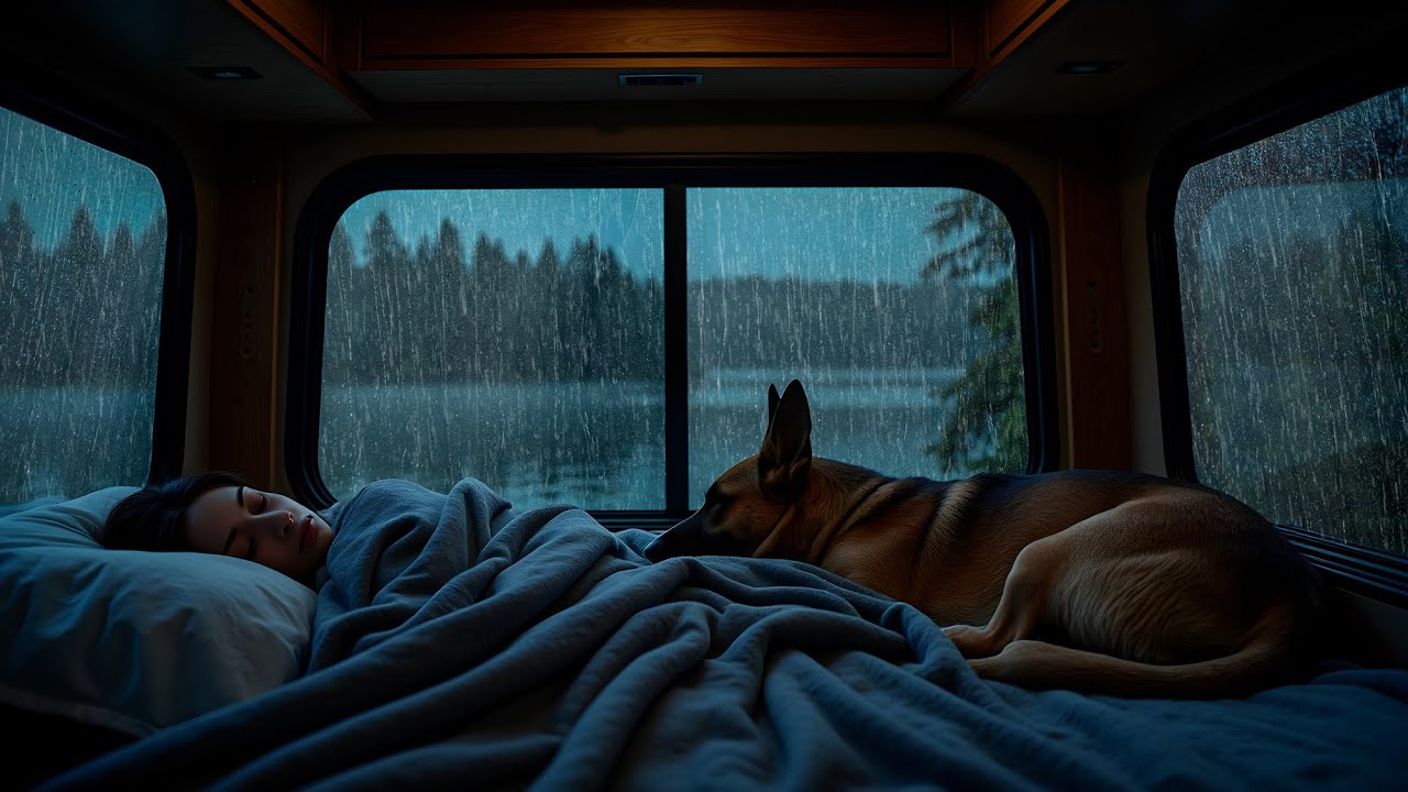 Escape Stress as Heavy Rain Lashes the Car | Soft Piano for Insomnia Relief & Relaxation