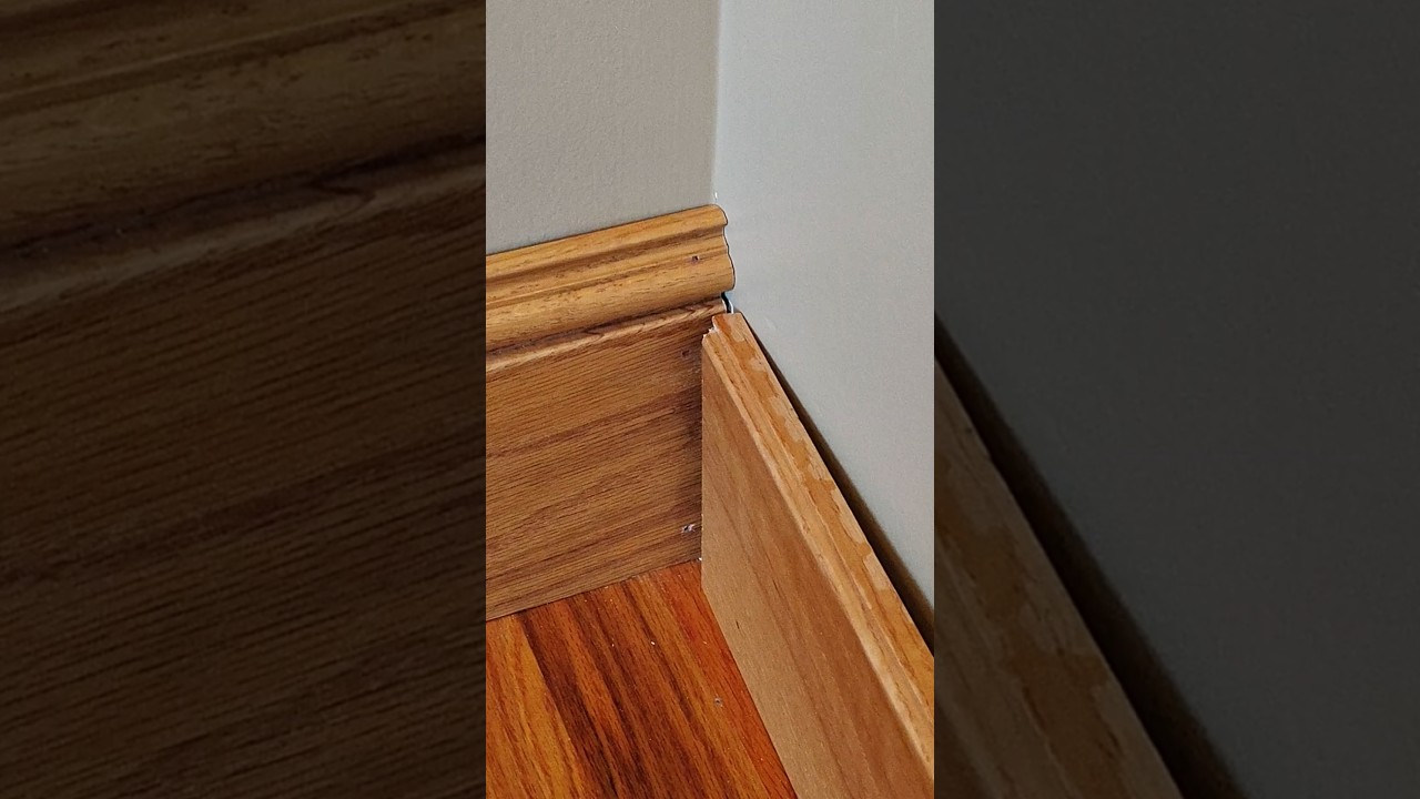 Inside corner trim. #woodworking #baseboard #carpentry