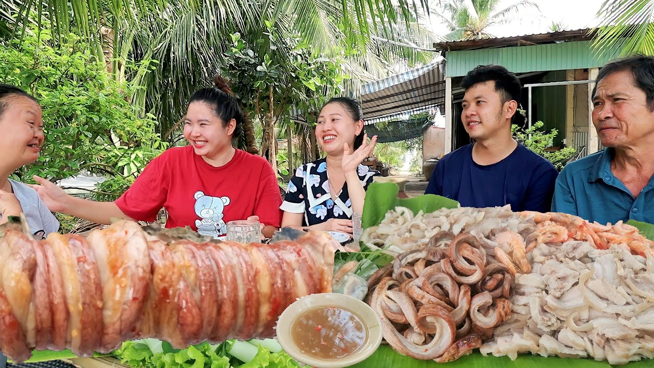 V338. Phèo nướng sa tế kết hợp với Gỏi Cuốn miền tây - Ngon hết Sẩy.