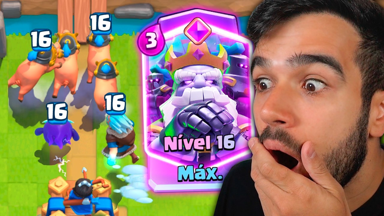 Upei meu deck PRINCIPAL pro NÍVEL 16 e QUEBREI o CLASH ROYALE!!