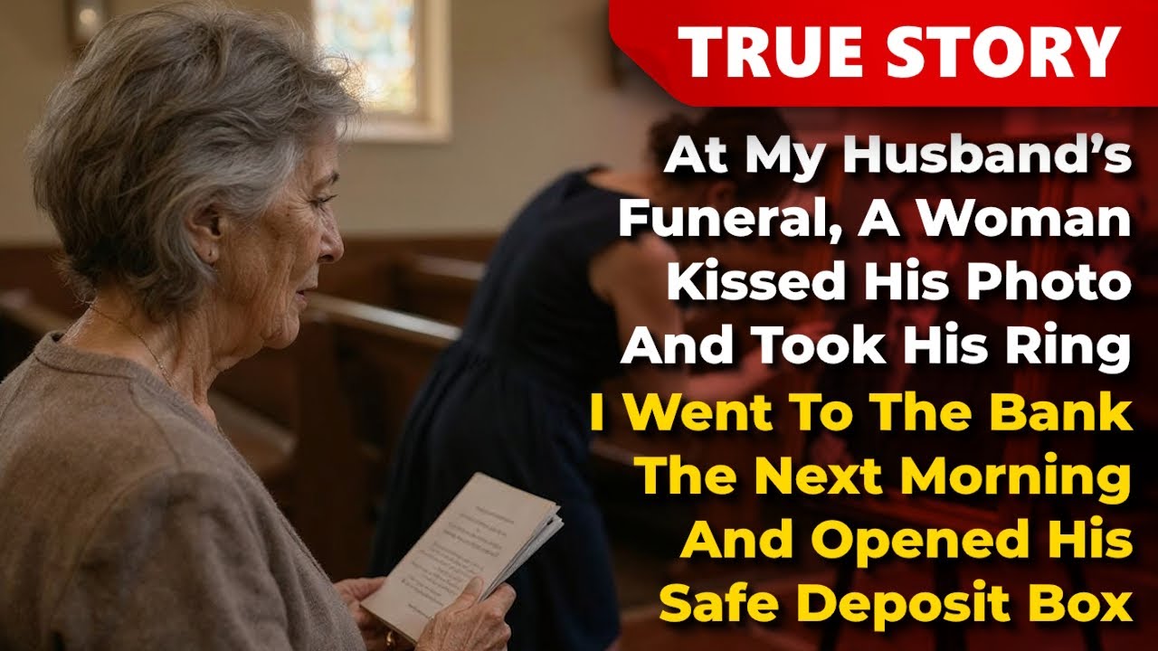 At My Husband’s Funeral, A Woman Kissed His Photo And Took His Ring — I Went To The Bank The Next..