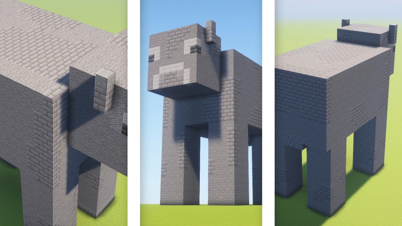 Minecraft - How To Build A Cow Statue | Easy Tutorial