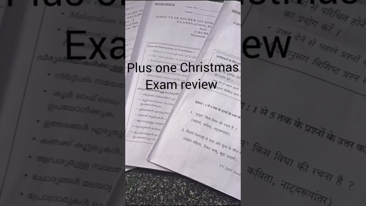 plus one Christmas Exam review 
