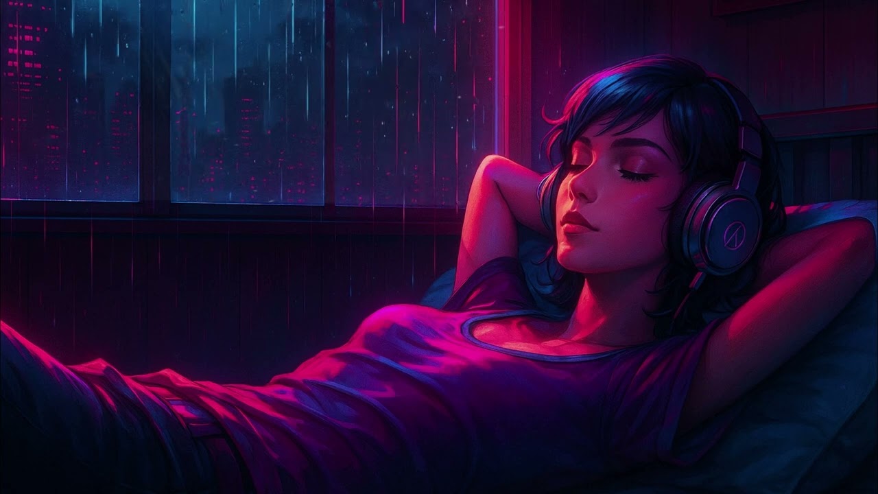 Alone in Neon Rain 🌃💿 Ambient Synthwave Chill Music