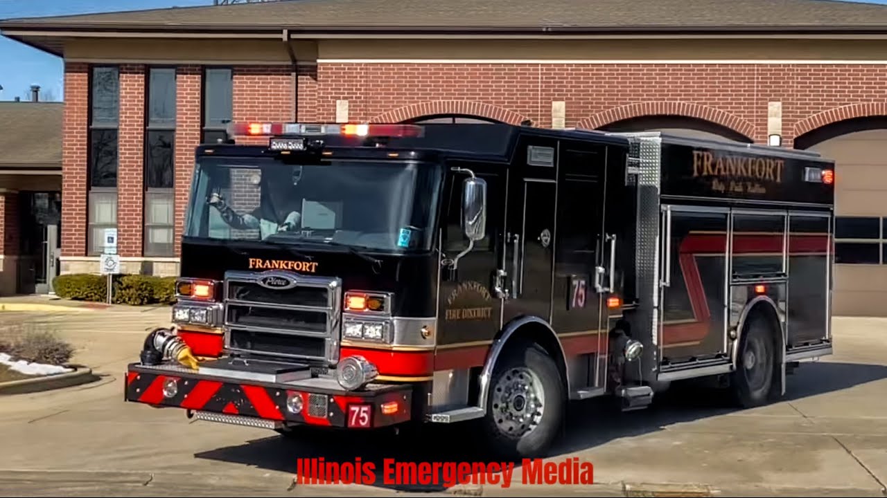 *FIRST CATCH* Frankfort Fire District Engine 75 and Ambulance 75 Responding
