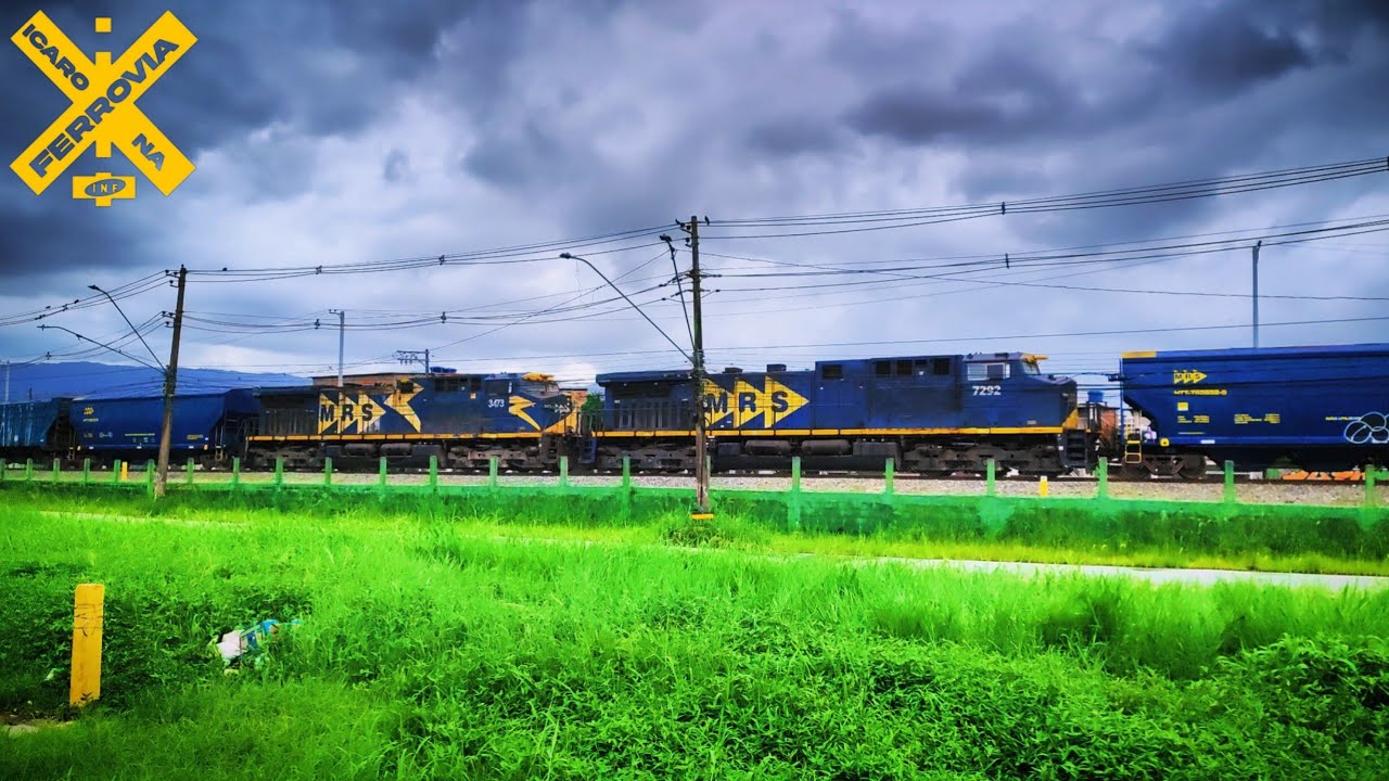 M80 MRS logística com 4 locomotivas Ac44i 7297/7292/3473 raiada⚡/7331 formação rara com duas no meio