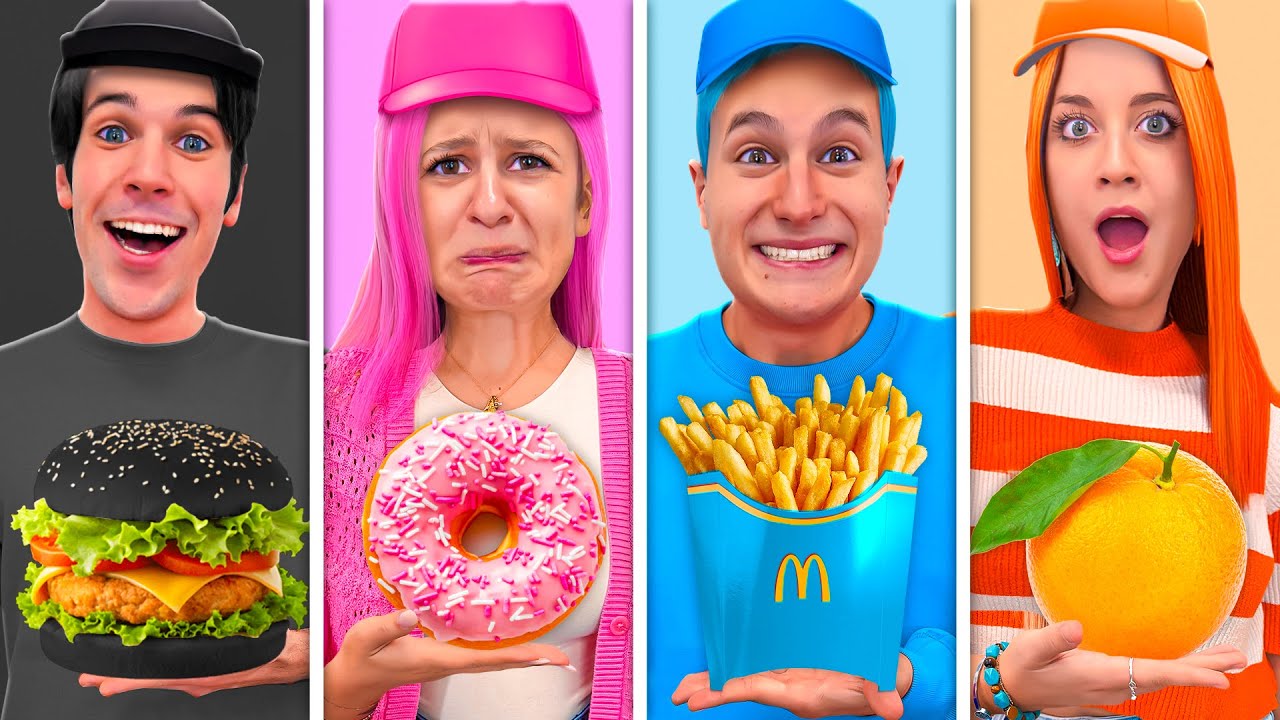 MANGIAMO SOLO CIBO DEL COLORE DEI NOSTRI VESTITI CON TUTTI I NOSTRI AMICI!