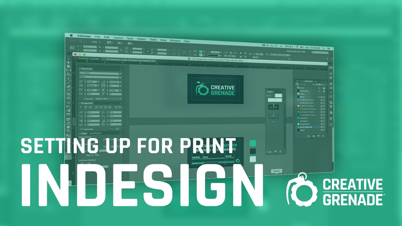Setting up for print (Business Cards) InDesign