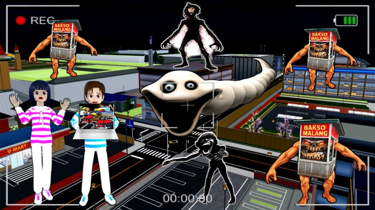 CCTV merekam hantu TORMONITOR , Cacing roblox , So bakso , anomali kid 67 #dramasakura #sss 