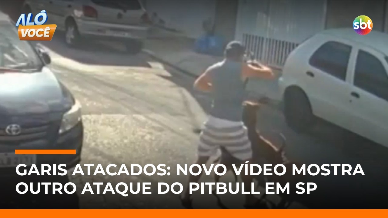 Novo v&iacute;deo revela outro ataque do pitbull que feriu garis em SP | #AloVoce