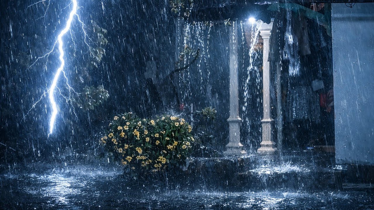 Night Thunderstorm with Heavy Rain | Deep Sleep, Stress Relief & Relaxation