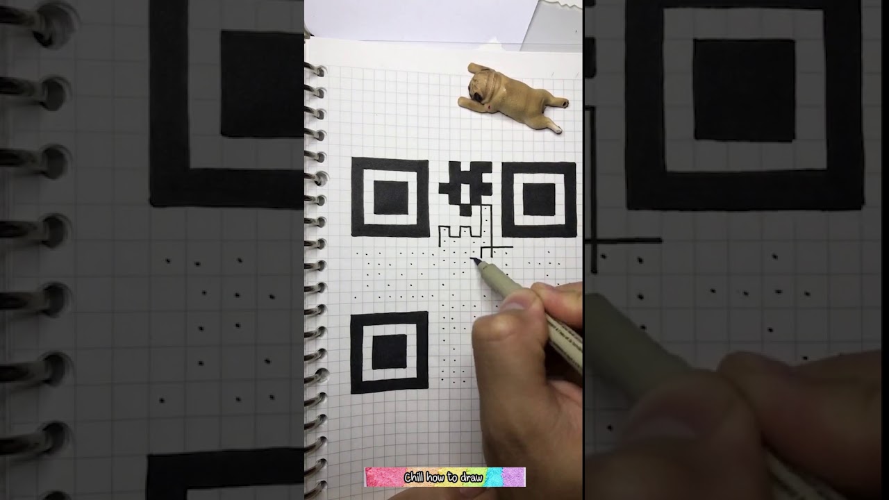 How to draw QR code barcode  #drawing #draw I Chill how to draw