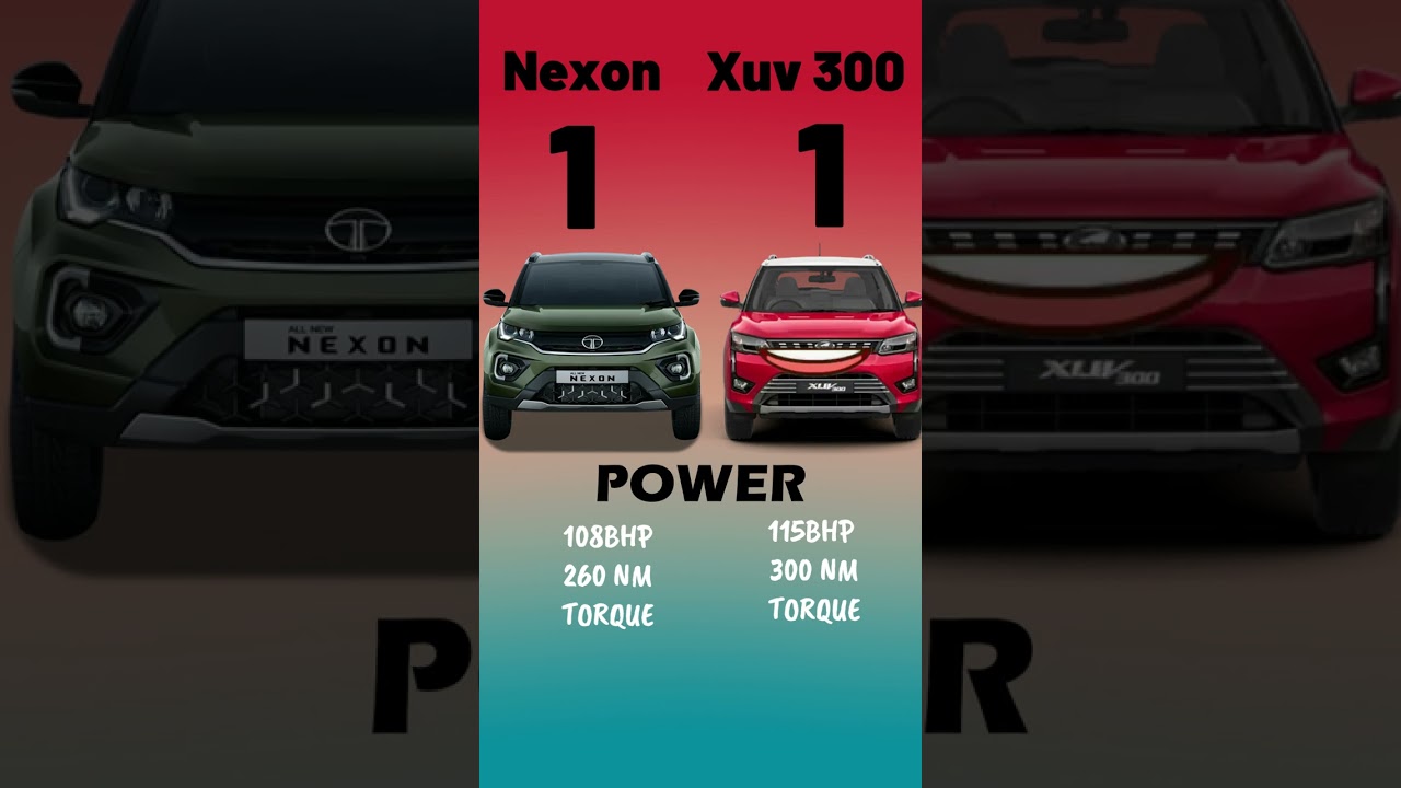 Tata Nexon Vs Mahindra Xuv300 Comparison #cars #comparison #carcomparison #nexonvsxuv300 #xuv300