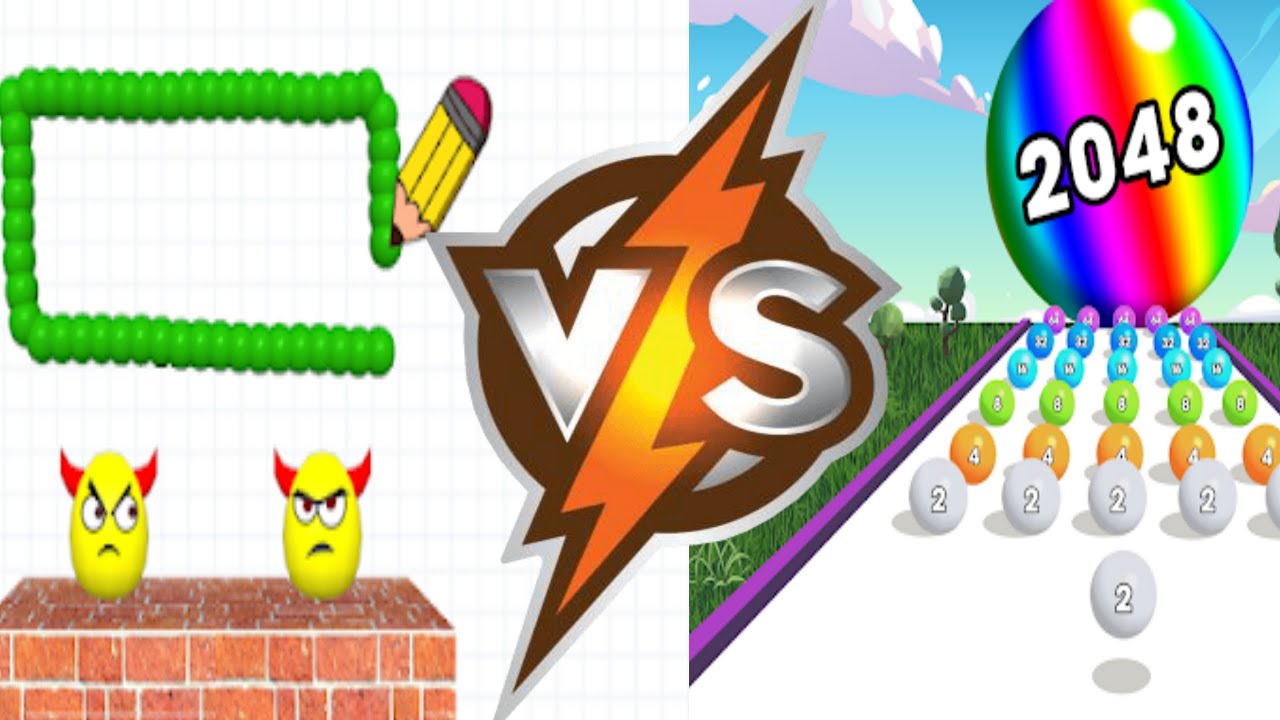 🎯 🎯 Draw to smash (draw a line) vs 🔂 Ball run 2048 | Gameplay Walkthrough | Android\IOS