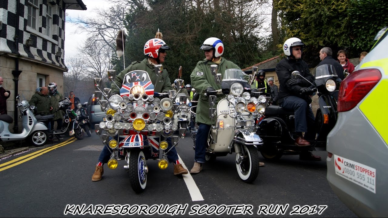 KNARESBOROUGH SCOOTER RUN 2017 -  SCOOTERS LEAVING