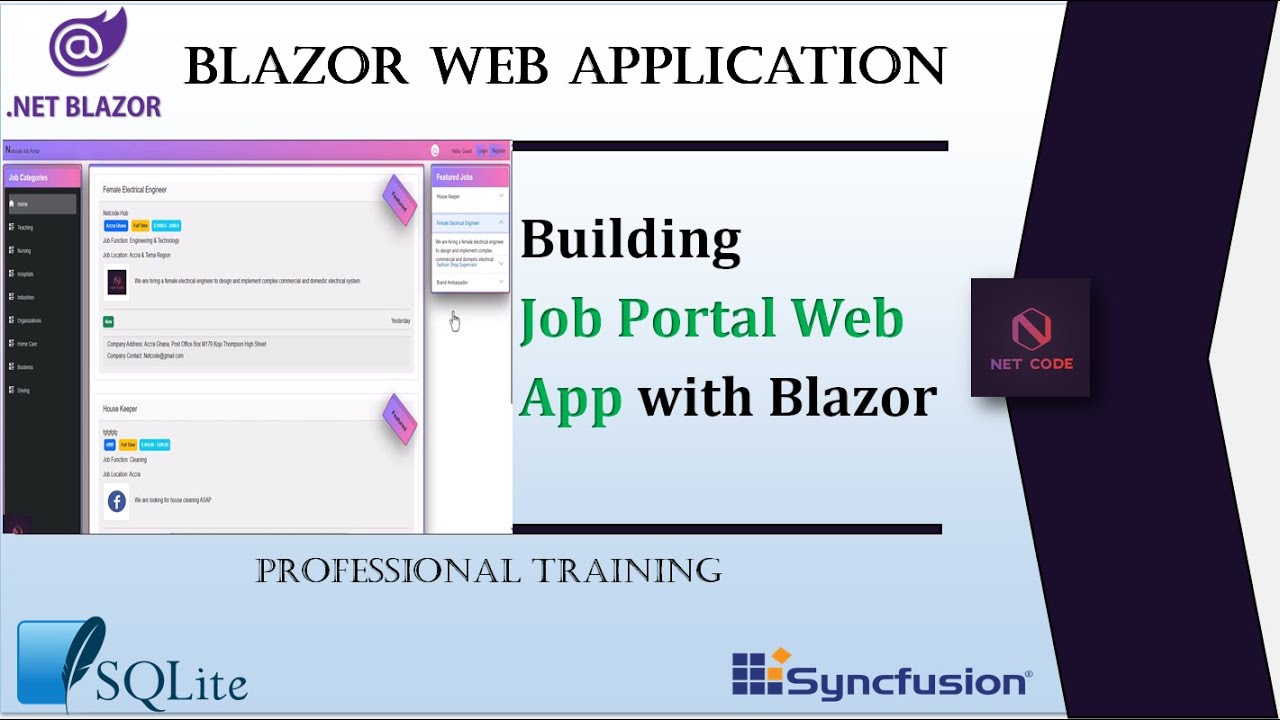Job Portal Magic: Crafting a Blazor Web App with SQLite & Syncfusion Components! 🌐💼