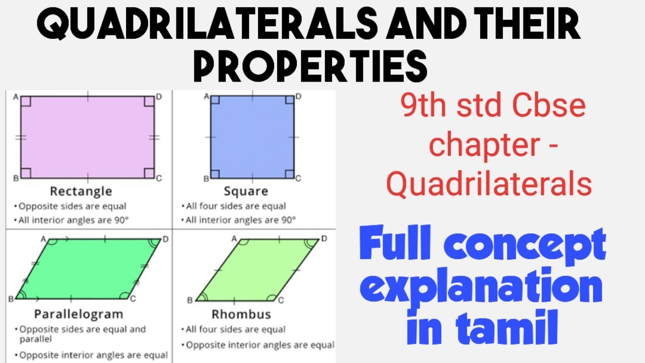 Properties of Quadrilaterals in tamil ll class 9 ll Quadrilaterals