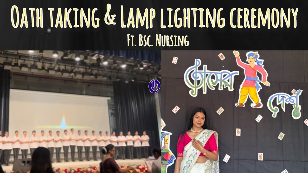 Oath taking &Lamp lighting (BSC. NURSING ) in college ❤️🪔 #bscnursing #trending #fypシ゚viral #youtube