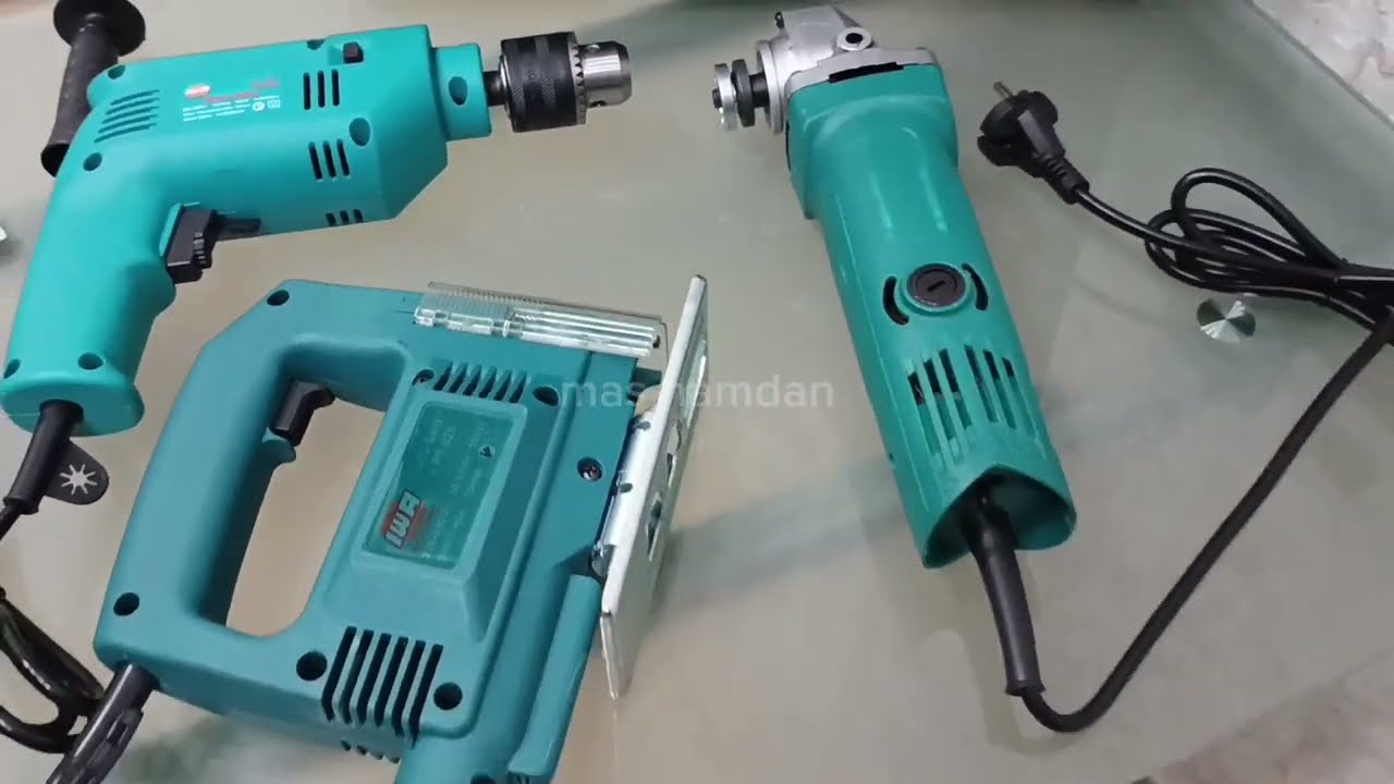 REVIEW PAKET TUKANG KAYU!! PAKET 3 PCS MESIN GERINDA MESIN BOR 13 MM DAN MESIN JIG SAW KAYU