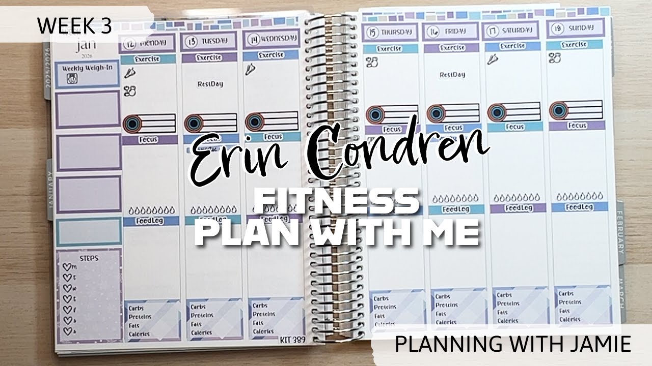 I USE THE ERIN CONDREN VERTICAL PLANNER AS MY FITNESS / WEIGHT LOSS PLANNER | FITNESS PLAN WITH ME