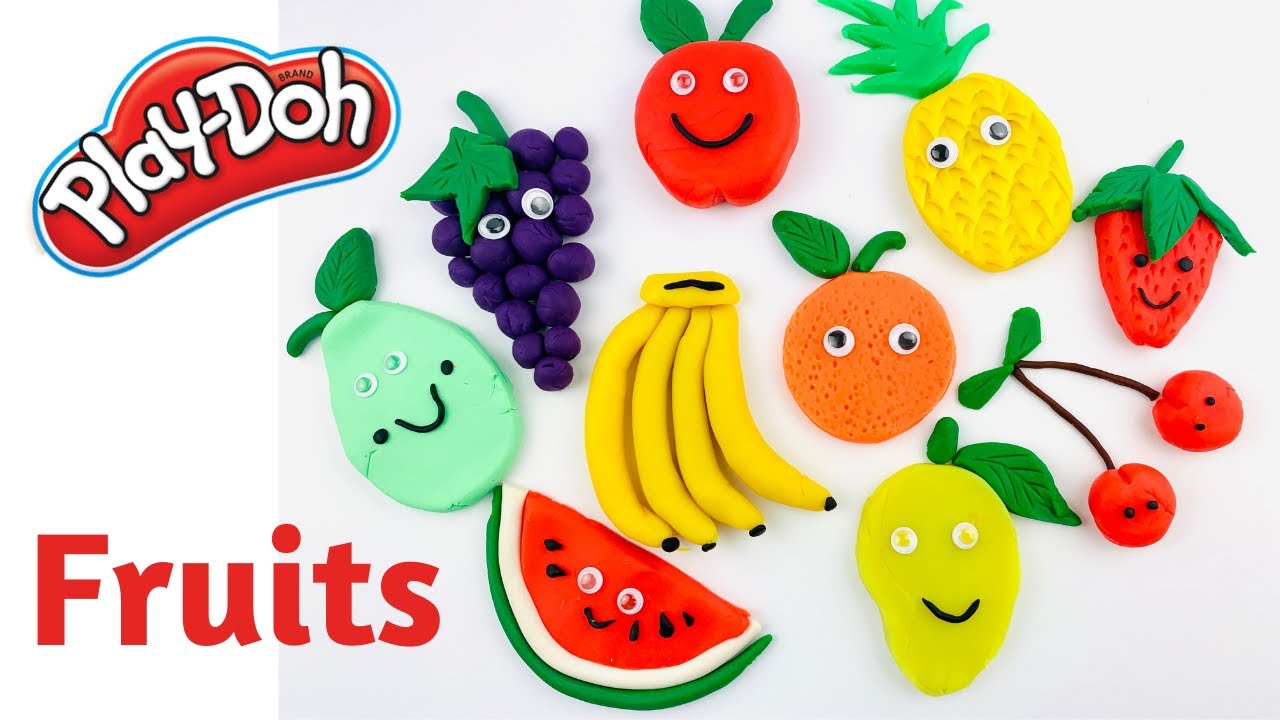 Let&rsquo;s make REAL Fruits with Play Doh 🍇🍉🍒🍍🍓 Yummy Play Doh fruits | Colorful Play Doh craft