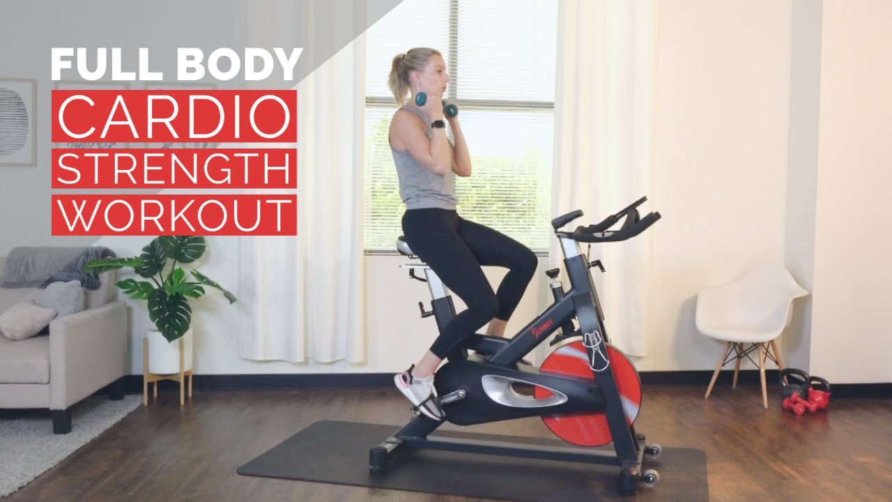 Full Body Cardio Strength Cycle Bike Workout with Weights