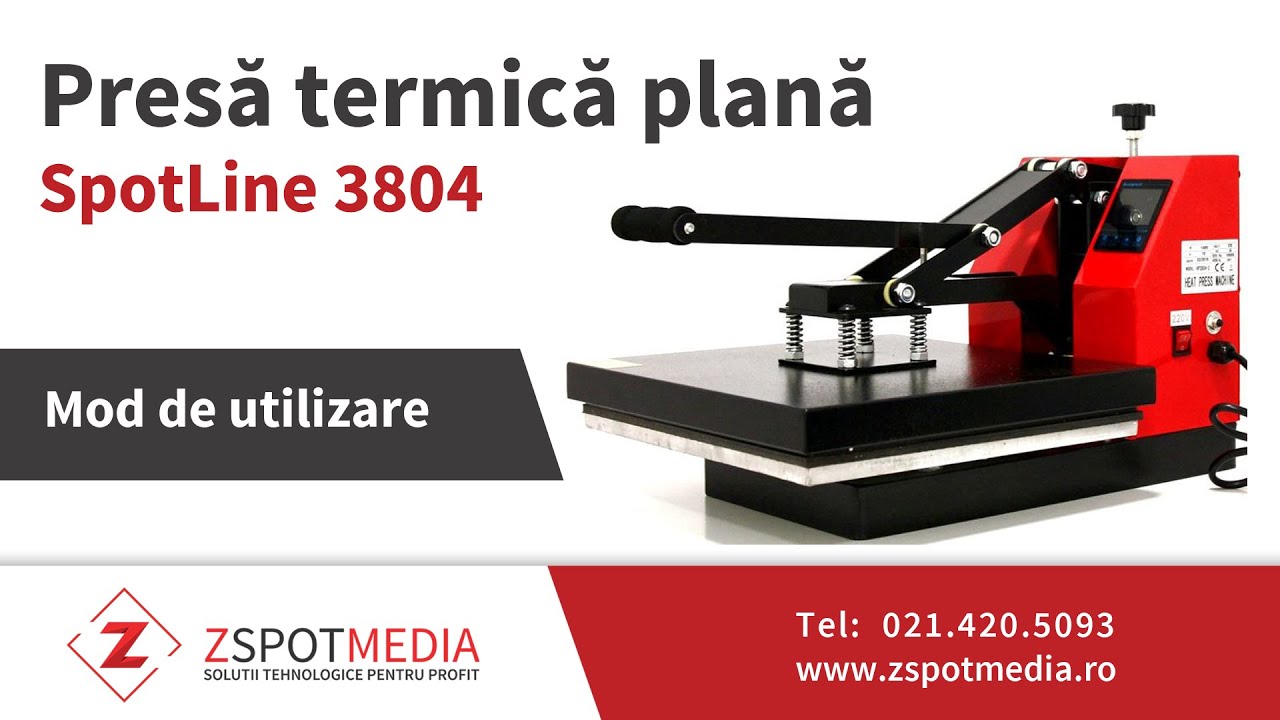 Presa termica transfer Spotline HP38 (www.zspotmedia.ro)