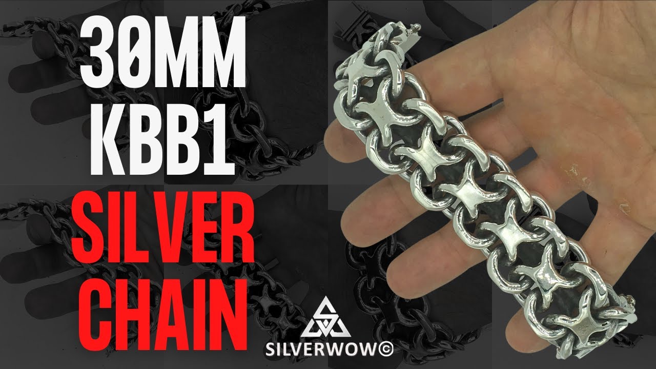 30mm KBB1 Sterling Silver Bracelet - Massive Chain!! Extremely Heavy Duty | BY Silverwow