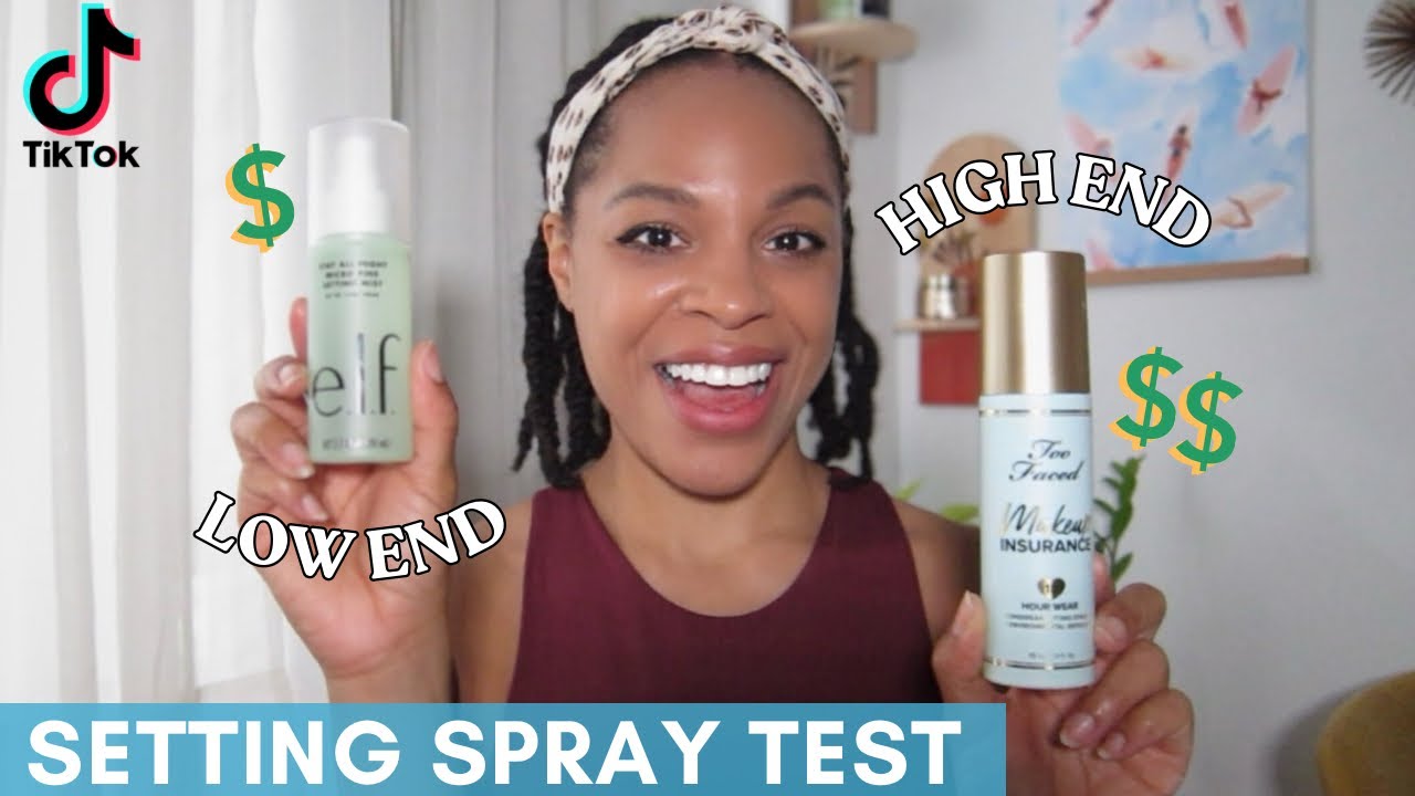 SETTING SPRAY SWEATY WEAR TEST | Too Faced Makeup Insurance vs Elf Cosmetics All Night