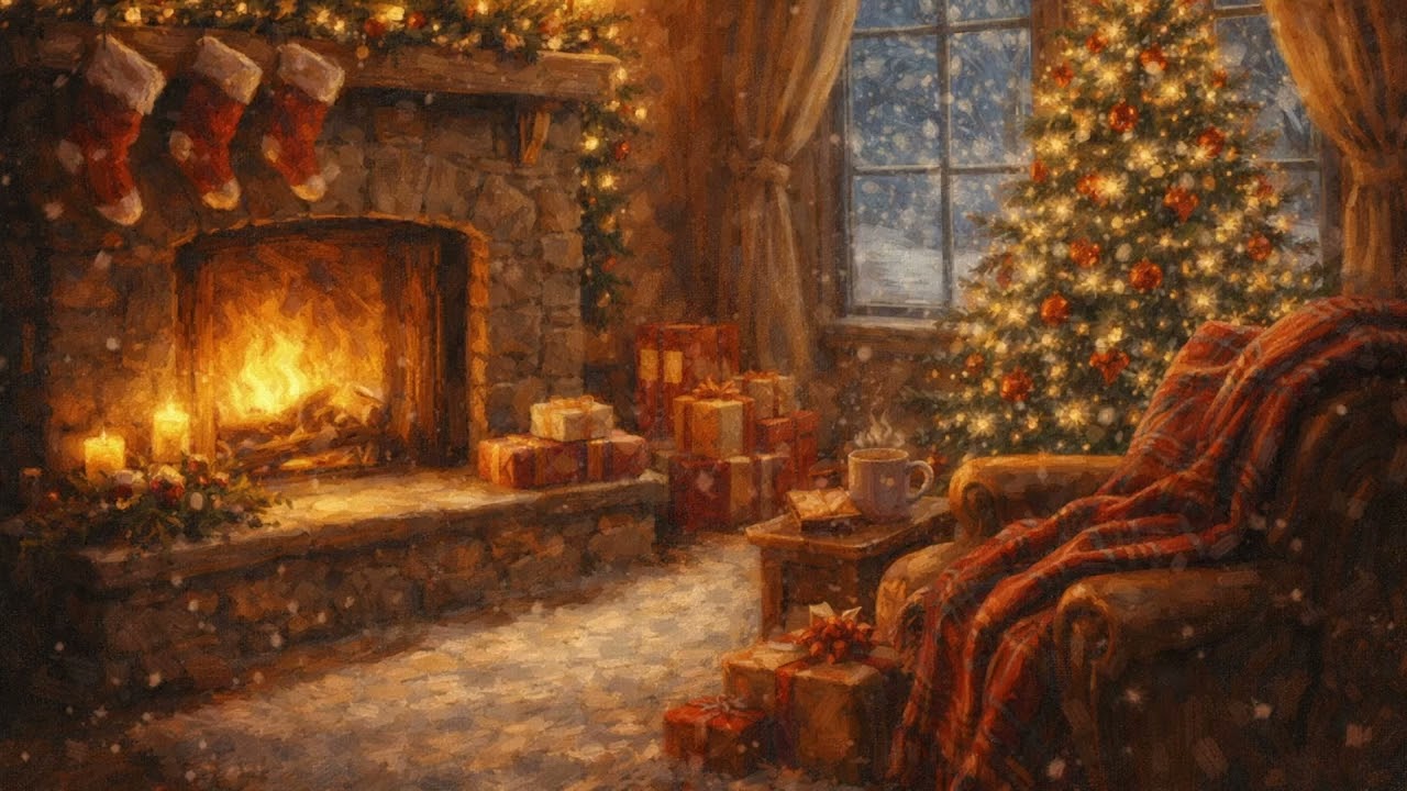 Cozy Christmas Living Room &ndash; Warm Holiday TV Art (No Audio)