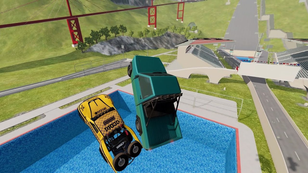 Car vs Diving Pool #3| BeamNG Drive