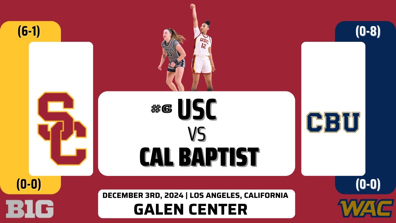 No. 6 USC vs Cal Baptist | NCAA Women's Basketball | 12.3.24