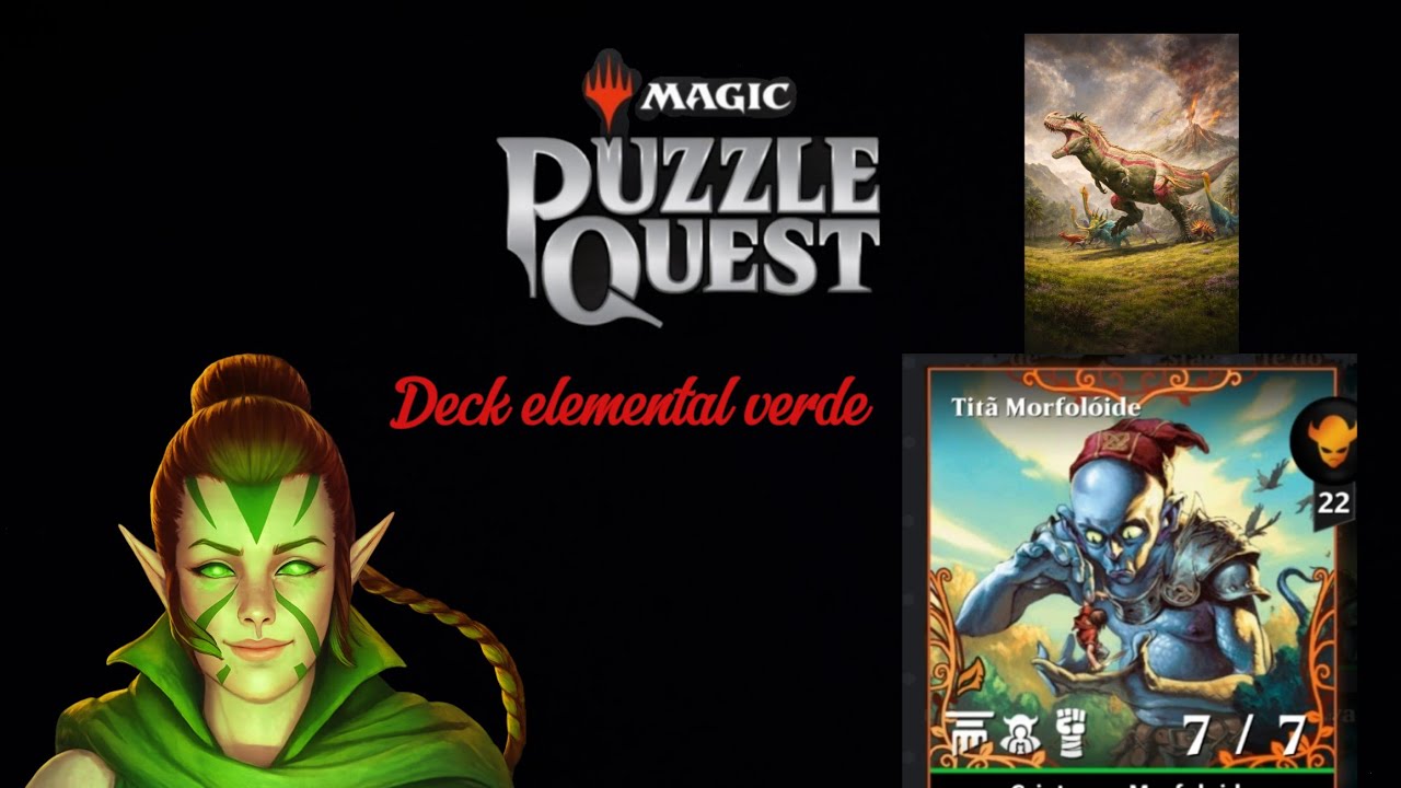 Magic Puzzle Quest, deck de elemental verde (OBS: Nenhum deck desse canal e legacy